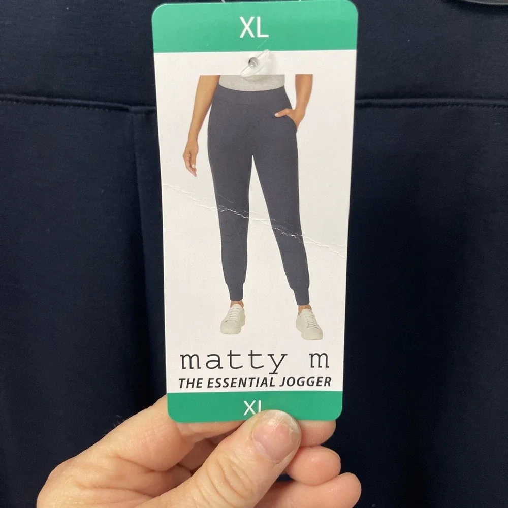 NWT Matty M Essential Jogger Comfort Jogger Navy Blue Size XL